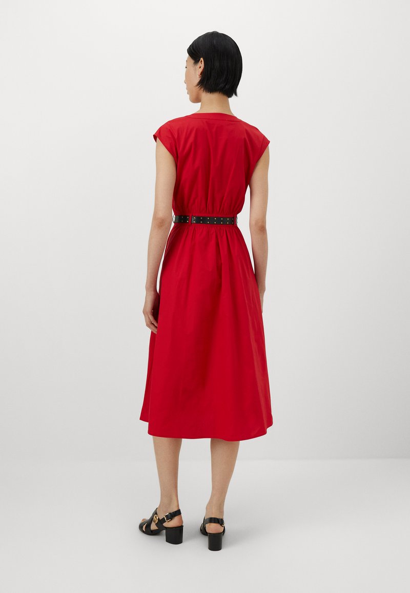 strapless open back dress Michael Kors Collection Sleeveless Trumpet Hem Dress Azalea Wool Crepe –  Celebrity Owned main image 1