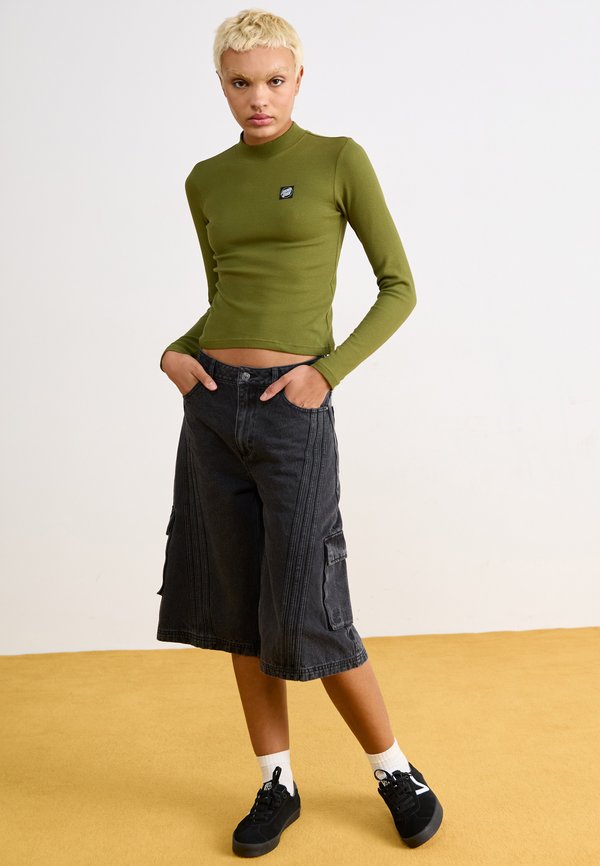 OPUS DOT MOCK NECK - Long sleeved top - sea kelp2