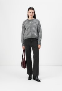 Noisy May NMMAELYS O NECK - Džemperis - charcoal gray/cloud dancer