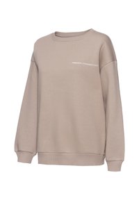 Lichtbeige sweatshirt met een relaxte pasvorm, geribbelde manchetten en zoom. Voorzien van het "FRENCH CONNECTION" logo in het wit aan de voorkant. Zachte katoenmix stof.