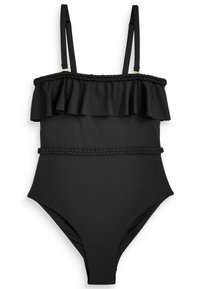 Next PLAITED BANDEAU TUMMY CONTROL SWIMSUIT - Badedragt - black