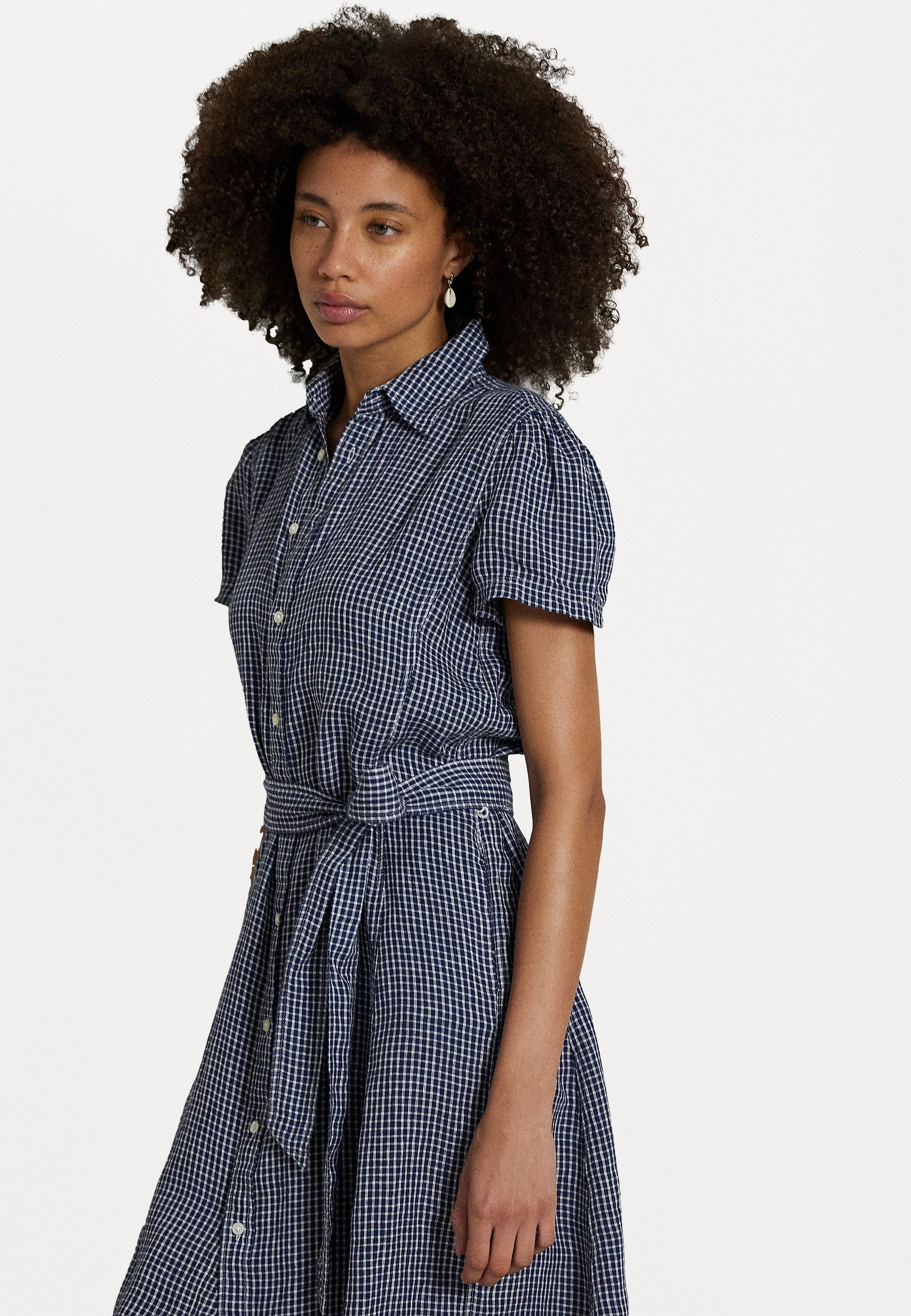 Polo Ralph Lauren Belted Striped Linen Shirtdress - Shirt dress - blue/ white/blue - Zalando.co.uk