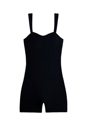 OYSHO, COMFORTLUX SWEETHEART NECKLINE SHORT JUMPSUIT - Combinaison - black