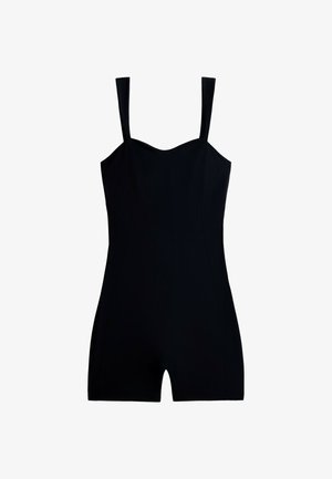 OYSHO, COMFORTLUX SWEETHEART NECKLINE SHORT JUMPSUIT - Combinaison - black