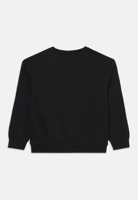 Svart langermet crewneck sweatshirt med ribbede mansjetter og nedkant, vist fra baksiden mot en ren hvit bakgrunn.