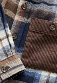 Next Ing - navy brown check shirt