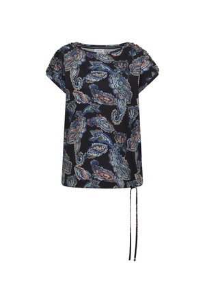 Cecil, KURZARM SHIRT MIT BOAT NECK UND RAFFUNG - T-Shirt print - universal blue
