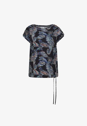 Cecil, KURZARM SHIRT MIT BOAT NECK UND RAFFUNG - T-Shirt print - universal blue