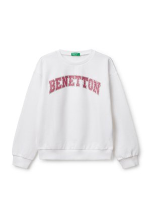 WITH GLITTERY PRINT - Sweatshirt - white