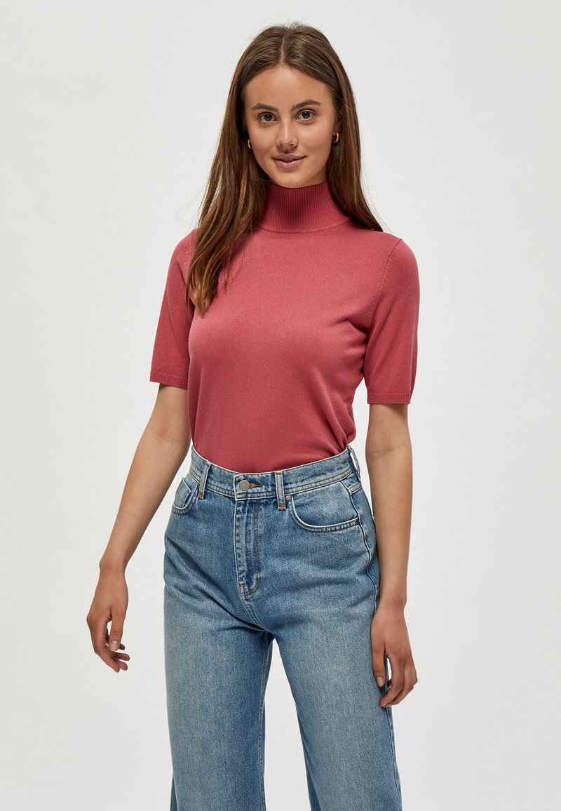 Minus MILIMA ROLL NECK KNIT - Pamata T-krekls - pink lemonade