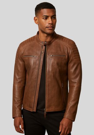 Leather jacket - cognac brown