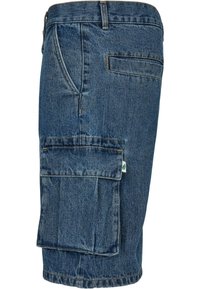 Urban Classics CARGO - Kratke hlače od trapera - mid indigo washed