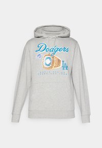 Gray hoodie with a front pocket, featuring a blue "Dodgers" text, graphic of a championship ring, and "World Series Champions 1988" text.