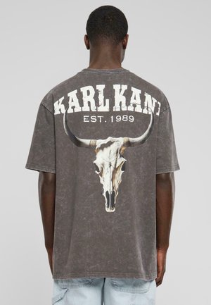 SMALL SIGNATURE WASHED HEAVY SKULL TEE - T-shirts med print - anthracite