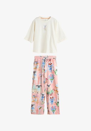 Next, REGULAR FIT - SHORT SLEEVE PYJAMAS SET - Nattøj sæt - peach pink sheep