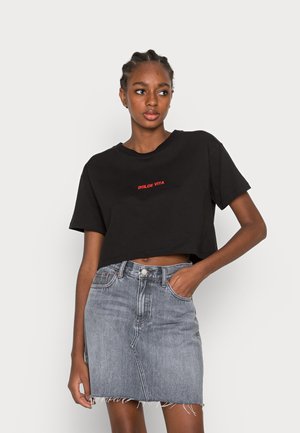 LADIES' CROPPED - T-shirt basic - black