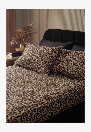 Next, BRUSHED FITTED SHEET AND PILLOWCASE SET - Sengetøj - leopard print