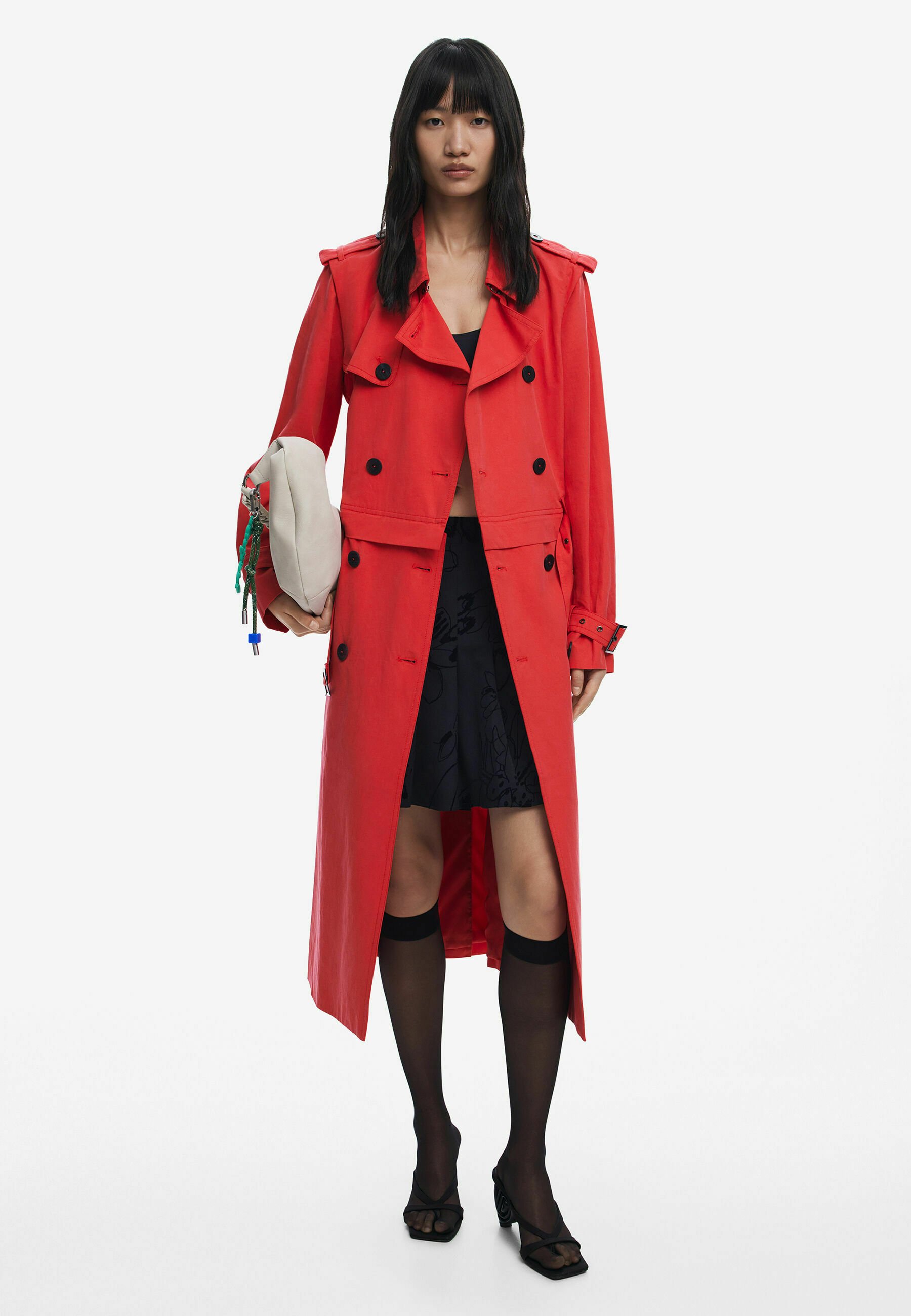 Manteau Femme Desigual - Taille 36 (S) - Rouge - Laine Mélangée - Occasion Très Bon état - Style Overcoat