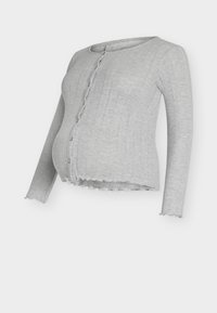 OLMTENNA L/S O-NECK CARDIGAN JRS - Cardigan - light grey melange