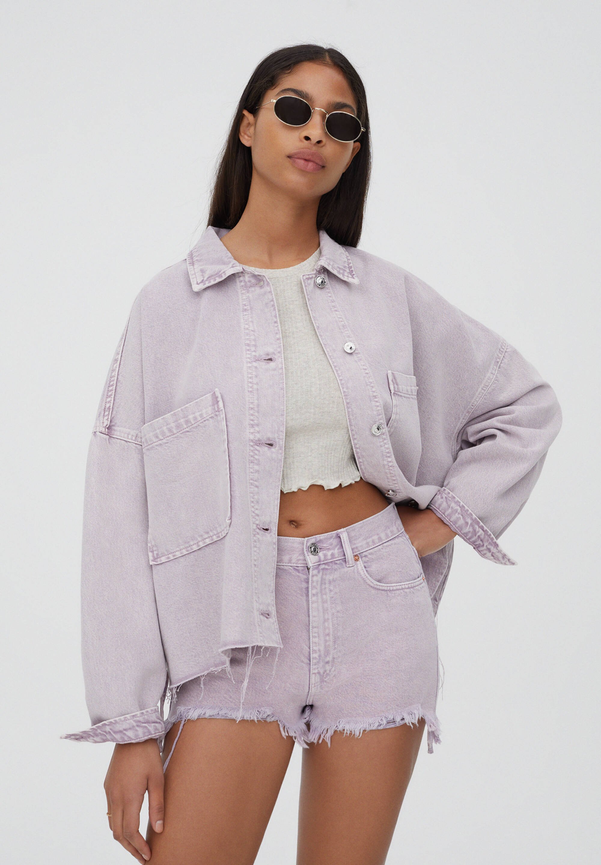 purple jeans jacket