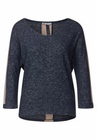 Street One Stickad tröja - mottled dark blue