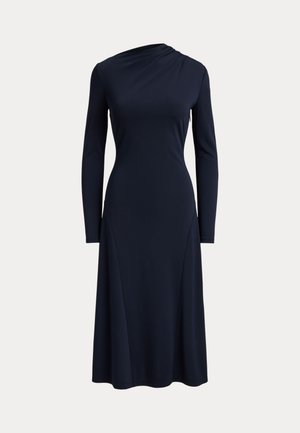 Lauren Ralph Lauren, ASYMMETRICAL STRETCH JERSEY MIDI DRESS - Φόρεμα από ζέρσεϊ - navy