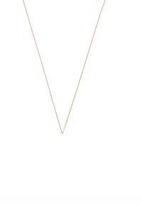 Gouden kettinghalsband heeft een delicate, v-vormige ontwerp met een subtiele, gestructureerde afwerking en kleine schakels over de lengte.