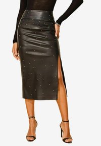 Lipsy STUDDED MIDI - Fustă tip creion - black