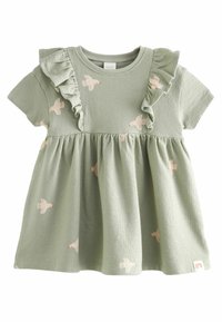 Next SHORT SLEEVE FRILL  REGULAR FIT - Vardagsklänning - green