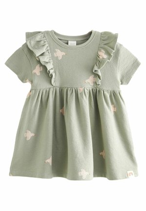 SHORT SLEEVE FRILL  REGULAR FIT - Vardagsklänning - green