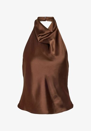 Noisy May, SLEEVELESS TOP NMBRISA SATIN - Blouse - chocolate brown