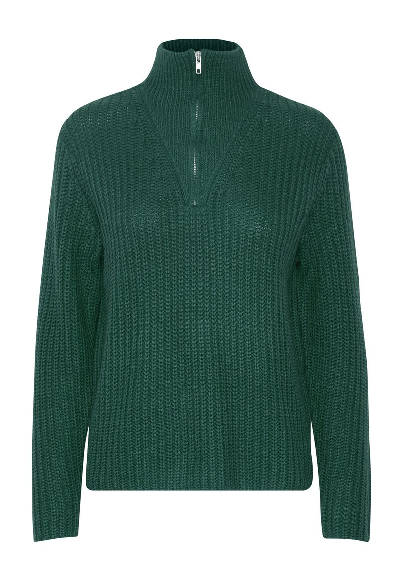b.young TROYER REISSVERSCHLUSS  - Strickpullover - petrol