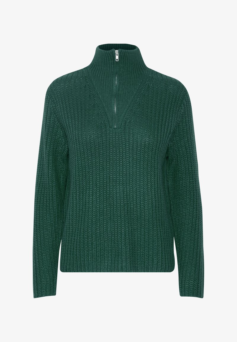 b.young TROYER REISSVERSCHLUSS - Strickpullover - petrol
