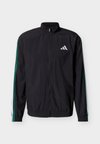 ESSENTIALS 3 STRIPES WOVEN TRACKTOP - Μπουφάν προπόνησης - black/team dark green/white/better scarlet