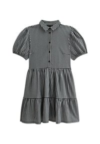 New Look CRINKLED GINGHAM CHECK MINI - Skjortklänning - black pattern