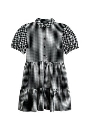 New Look CRINKLED GINGHAM CHECK MINI - Robe chemise - black pattern