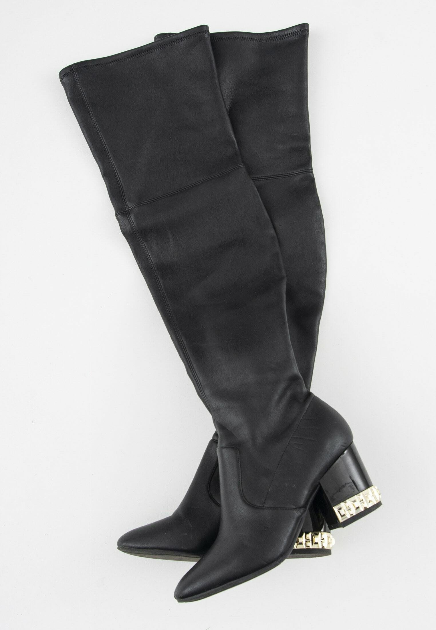 Guess Overknee laarzen - black/zwart - (Pre-owned) - Zalando.nl