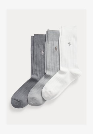 Polo Ralph Lauren RIBBED COTTON-BLEND TROUSER SOCK 3-PACK - Zoknik - ivory/grey multi