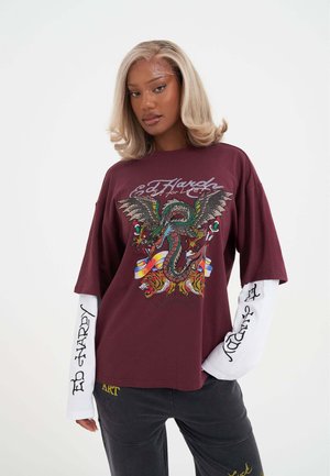 FLYING DRAGON DOUBLE SLEEVE - Langarmshirt - burgundy