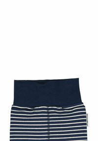 Raidalliset legginssit, joissa on tummansininen vyötärö, ja joissa on vuorotellen laivastonsinisiä ja valkoisia vaakaraitoja. Valmistettu pehmeästä, joustavasta kankaasta.