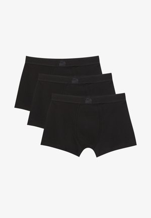 Tre sorte bomuldsboxershorts med en glat tekstur, elastisk taljebånd og et lille logomærke foran. Klassisk design, knælange.