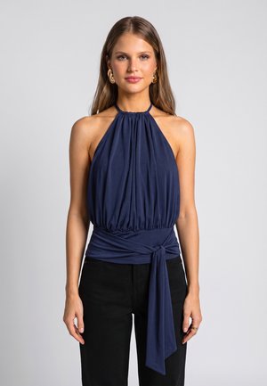 Cupshe, ELEGANT STRAPLESS BEACH COVER UP WRAP - Top - dark blue