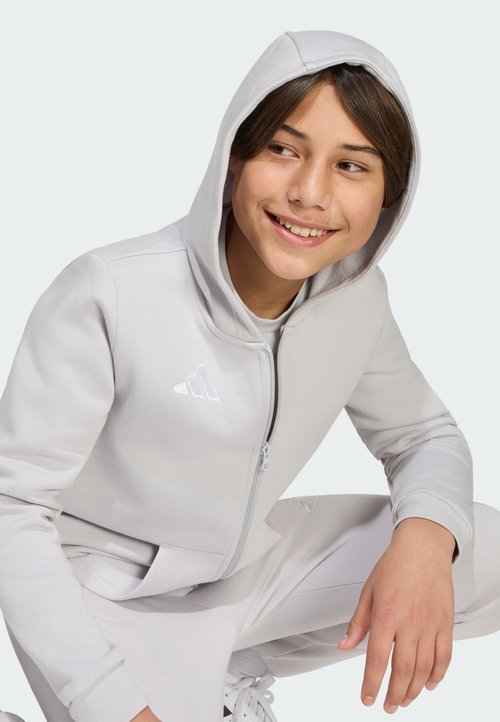adidas PERFORMANCE ENTRADA26 FULL ZIP HOODIE KIDS UNISEX - Sudadera con cremallera - team light grey/white — photo 3