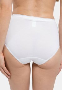 Mutande bianche in cotone a vita alta con una finitura liscia, design senza cuciture e una morbida fascia elastica in vita.