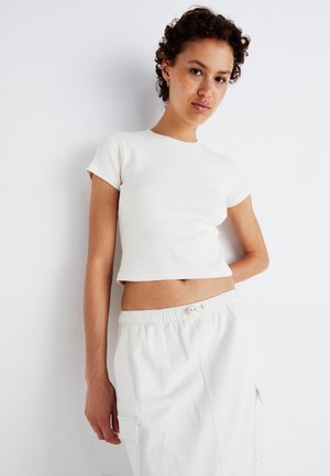 Denim Project DPMDPWRIBBED CROPPED T-SHIRT - Βασικό μπλουζάκι - jet stream