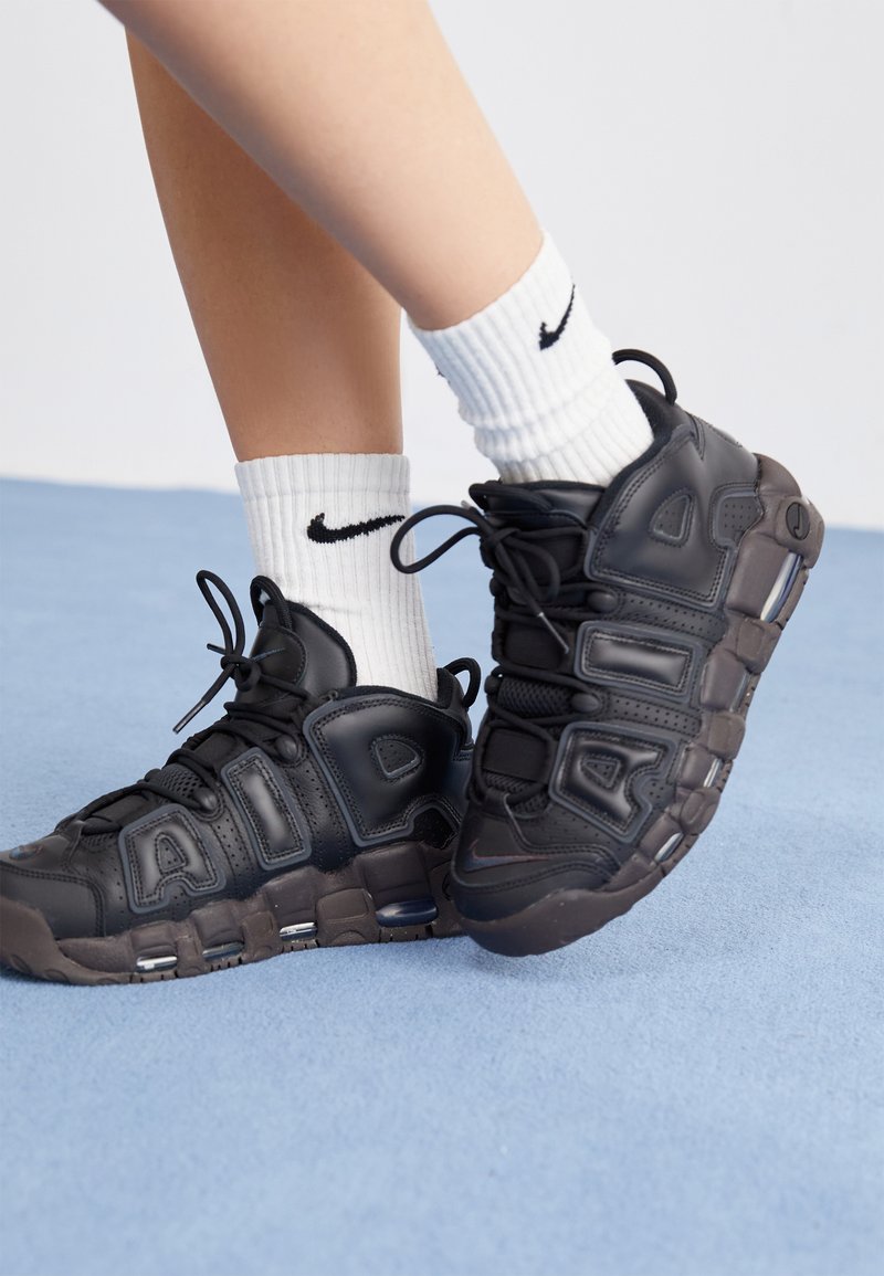 Nike Sportswear AIR MORE UPTEMPO - Sneakers alte - black/anthracite/brown/ nero 