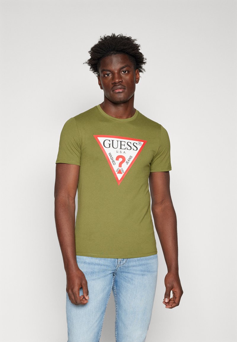 Guess - SS ORIGINAL LOGO - Marškinėliai su spaudiniu - green stone, Padidinti