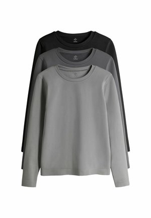 REGULAR FIT - 3 PACK ACTIVE LONG SLEEVE SMOOTHING  - Top s dlhým rukávom - black charcoal grey