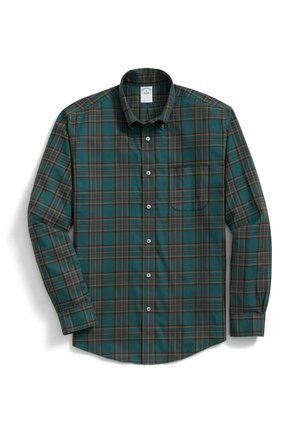 SLIM FIT NON-IRON PLAID STRETCH WITH BUTTON DOWN COLLAR - Overhemd - green