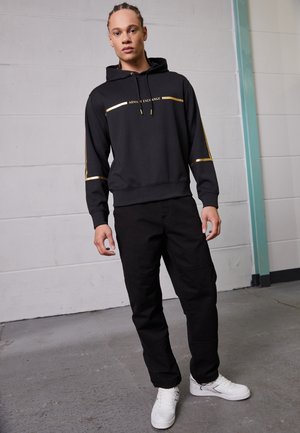 Felpa con cappuccio - black/gold